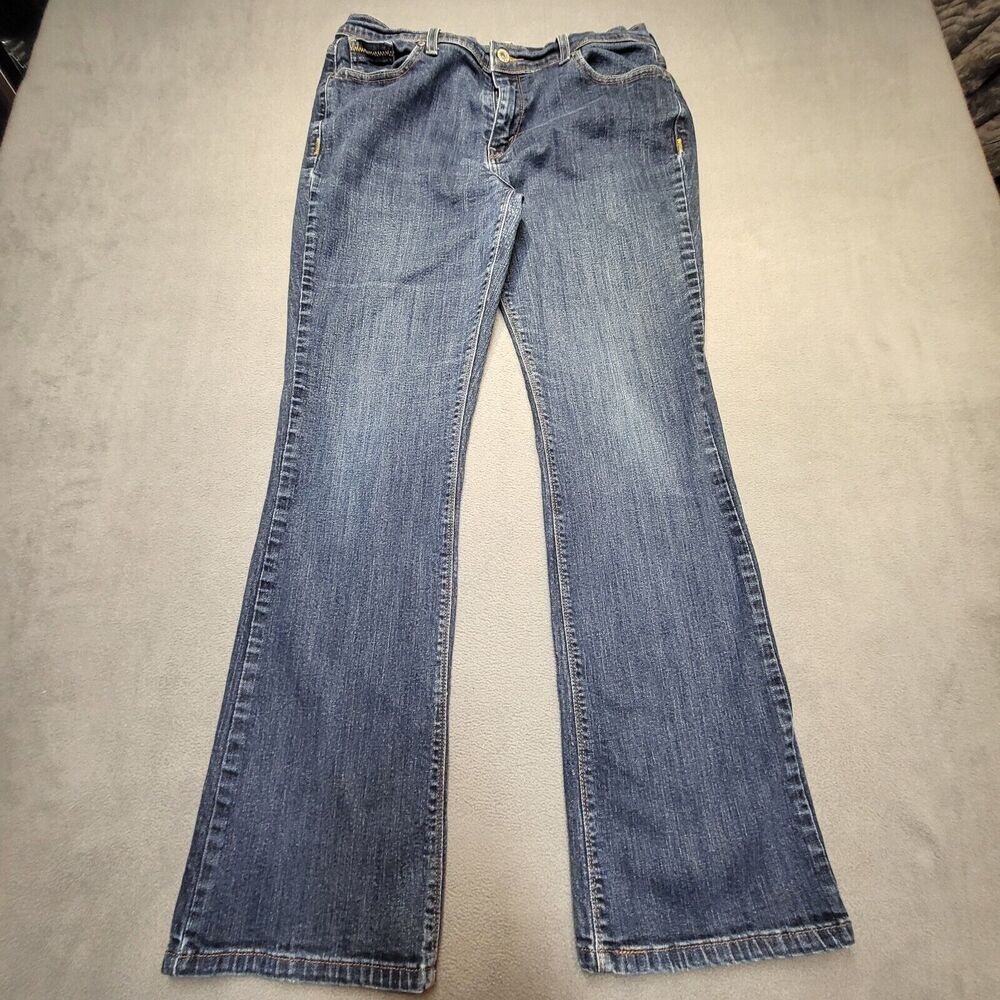 Levi's 515 Jeans‎ Women's 14 Blue Bootcut Stretch Distressed Denim